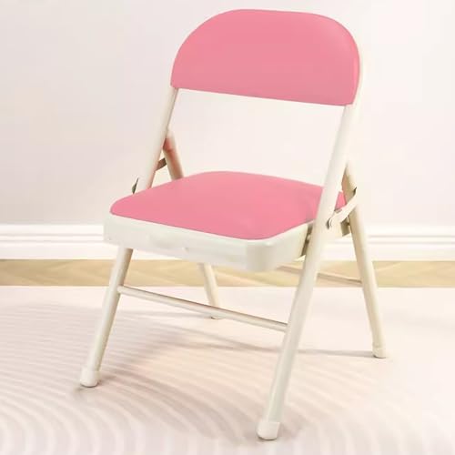 Tragbarer Klappstuhl, Mehrfarbiger Gepolsterter Klappstuhl Mit Metallrahmen, Leicht Und Langlebig Für Den Innen- Und Außenbereich – Perfekt Für Das Home Office-White+pink Tragbarer Klappstuhl, Mehrfarbiger Gepolsterter Klappstuhl Mit Metallrahmen, Leicht Und Langlebig Für Den Innen- Und Außenbereich – Perfekt Für Das Home Office-White+pink von Aioneer