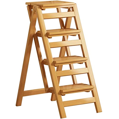Tragbarer Klapptritthocker Aus Holz – Mehrschichtiger, Vielseitiger Büroleiter-Esszimmerstuhl-Pflanzgefäß – Schwarz-Primary Color-91 * 73.5 * 41.5 von Aioneer