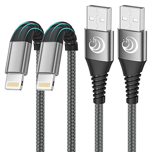 Aioneus iPhone Ladekabel, Lightning Kabel [2Pack 2M] MFi Zertifiziert Schnellladekabel iPhone Nylon Fast iPhone Kabel Ladekabel für iPhone 14/13/12/Mini/Pro/11 Pro Max/XS/XS Max/XR/X/8 Plus/7/SE von Aioneus