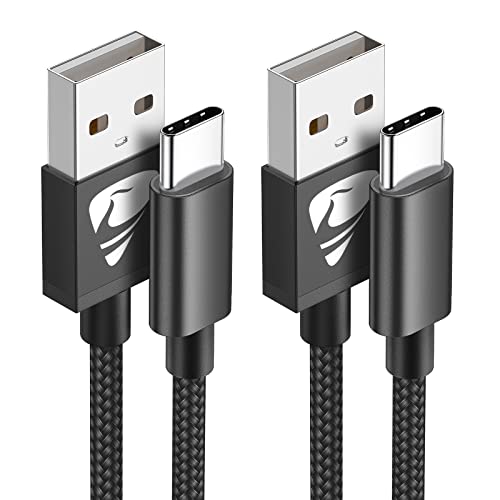USB C Kabel, [2 Stück 2m] 3.1A Ladekabel USB C Nylon Typ C Schnellladekabel USB auf USB C Kabel für Samsung Galaxy S25 S24 S23 S22 Ultra S9 S8 A55 A54 A52 A51,Note 10,iPhone 16 15,Huawei,Google Pixel von Aioneus