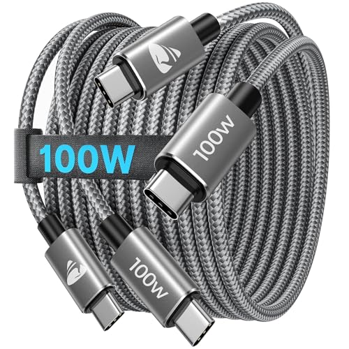 USB C Kabel [ 2Stück 1M+1M ] USB C auf USB C Kabel 100W/5A Schnellladekabel USB C auf USB C Kabel Nylon USB Typ C Ladekabel für MacBook Pro/Air, iPhone 16 15 Pro Max, Samsung S24 S23 S22, iPad Pro von Aioneus