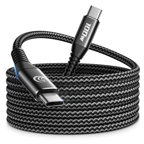 USB C Kabel 3M 100W PD 5A Schnellladekabel USB C auf USB C Kabel Lang Nylon Geflochten USB Typ C Ladekabel für iPhone 16 15 Pro Max Samsung Galaxy S24 S23 S22 S21 Pixel 7 iPad Pro MacBook Air Tablets von Aioneus