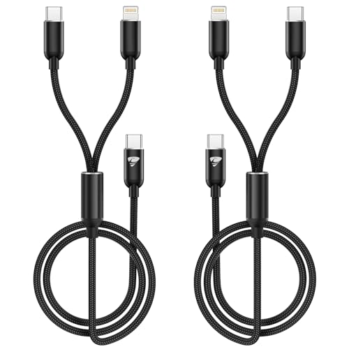 USB C auf Multi Kabel，[2Stück 1.2M] iPhone Ladekabel MFi Zertifiziert USB C auf Lightning Kabel für iPhone 14 13 12 11, 60W Schnellladekabel USB C auf USB C Kabel für iPhone 15 Pro Samsung S24 S23 S22 von Aioneus