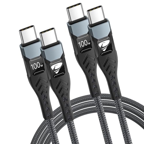 USB C auf USB C Kabel, 100W 5A Schnellladekabel USB C [2M/2Pack] USB Typ C Kabel Usbc to Usbc Handy Ladekabel für iPhone 15 16 Pro Max/Plus iPad Pro/Air MacBook Pro Samsung Galaxy S23 S22 Ultra S24 von Aioneus