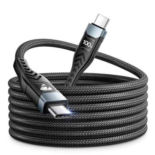 USB C auf USB C Kabel 3M 100W USB C Kabel PD Schnellladekabel Nylon USB Typ C Ladekabel für iPhone 16 15 Pro Max Samsung Galaxy S24 S23 iPad Pro Air MacBook von Aioneus