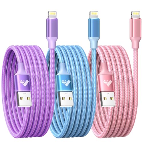 iPhone Ladekabel, Lightning Kabel [3Pack 2M] iPhone Schnellladekabel MFi Zertifiziert USB auf Lightning Kabel für iPhone 14 13 12 11 Pro/Pro Max/Mini, XR XS Max X, 8 7 6 6s Plus, 5s 5 Se von Aioneus