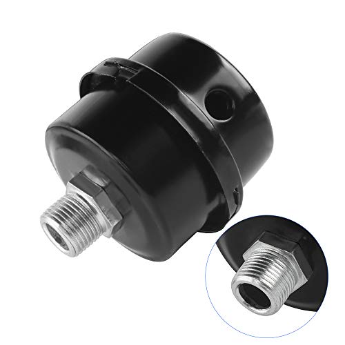 Luftkompressor Schalldämpfer 3/8" 16MM Gewinde Luftkompressor Filter Schwarz Metall Ansaugfilter von Aipaide