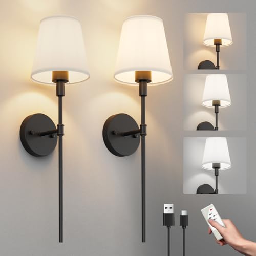 Aipsun Kabellos Akku Wandleuchte mit Fernbedienung,5500mAh Batterie Wandleuchten Innen mit Stoffschirm, 2 PCS Aufladbare Wandleuchte Dimmbare,Wandlampe akku für Wohnzimmer Mit Glühbirne,Schwarz Aipsun Kabellos Akku Wandleuchte mit Fernbedienung,5500mAh Batterie Wandleuchten Innen mit Stoffschirm, 2 PCS Aufladbare Wandleuchte Dimmbare,Wandlampe akku für Wohnzimmer Mit Glühbirne,Schwarz von Aipsun