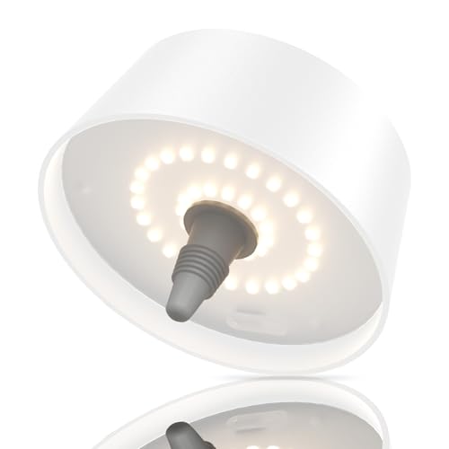 Aipsun LED Flaschenlampe, Dimmbare Flaschenlampe Warmweiß 3000K, IP54 Kabellose LED Flaschenlicht für Innen und Außen, Tragbare akku Flaschenlampe für Restaurant & Bar(weiß) von Aipsun