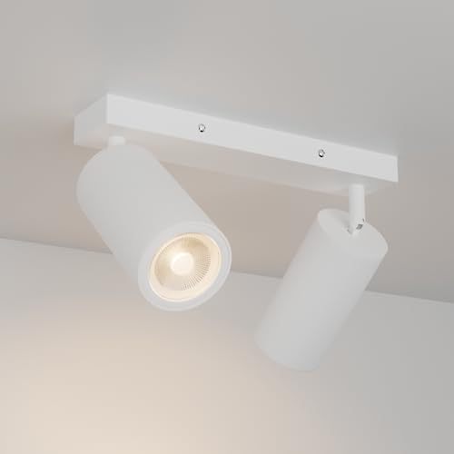 Aipsun Deckenstrahler 2 Flammig Weiß, GU10 Deckenstrahler, LED Deckenleuchte Schwenkbar 350° GU10 Deckenlampe Spot für Schlafzimmer, Küche, Wohnzimmer (ohne Leuchtmittel) von Aipsun