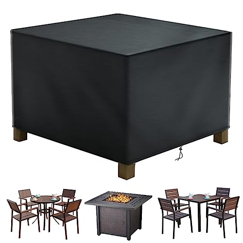 Aipwerer Abdeckung Gartenmöbel Wasserdicht, Abdeckplane für Gartenmöbel Winterfest, 420D Schutzhülle Abdeckhaube für Gartentisch Garten Möbel Tisch Rechteckig (Schwarz, 120x120x72cm 420D) von Aipwerer