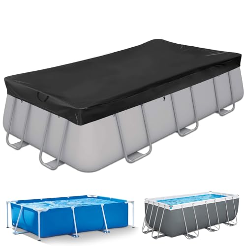 Aipwerer Poolabdeckung Rechteckig für 400-200 cm Pool | Pool Plane 405x205cm | Sommer & Winter Poolplane | Reißfest | Abdeckplane für INTEX & BESTWAY Pools (Schwarzes Zugband) von Aipwerer