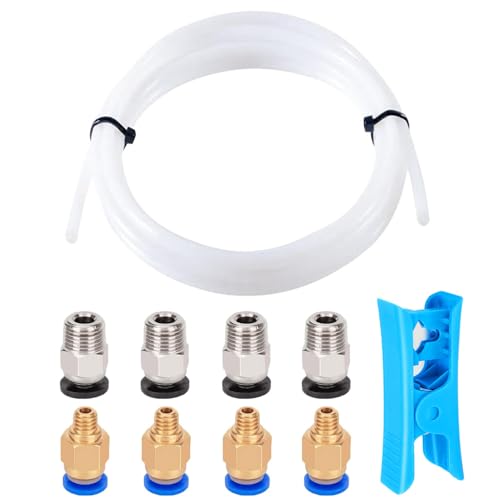 Aiqeer 3 Meter 3D Drucker PTFE Teflonrohr mit Schneider, 4 Stück PC4-M6 Pneumatik Verbinder und 4 Stück PC4-M10 Pneumatik Verbinder Aiqeer 3 Meter 3D Drucker PTFE Teflonrohr mit Schneider, 4 Stück PC4-M6 Pneumatik Verbinder und 4 Stück PC4-M10 Pneumatik Verbinder von Aiqeer