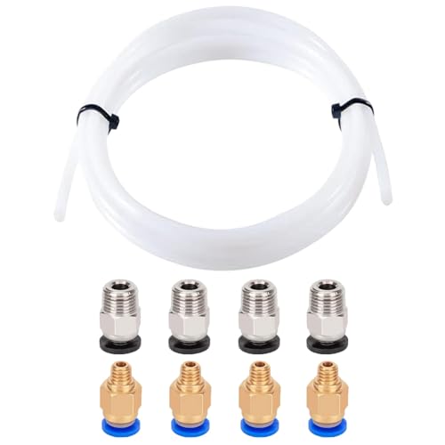 Aiqeer 4 Meter 3D Drucker PTFE Teflonrohr, mit 4 Stück PC4-M6 Pneumatik Verbinder und 4 Stück PC4-M10 Pneumatik Verbinder Aiqeer 4 Meter 3D Drucker PTFE Teflonrohr, mit 4 Stück PC4-M6 Pneumatik Verbinder und 4 Stück PC4-M10 Pneumatik Verbinder von Aiqeer