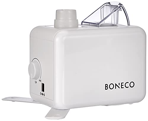 BONECO Ultraschall Vernebler U7146 I Reise-Luftbefechter I Für 0,5L PET-Flaschen I für Räume bis 20 m² I AUTO-Abschaltung I Leerstandsanzeige (weiß) von BONECO