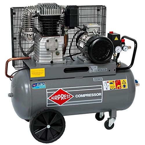 Airpress® ölgeschmierter Druckluft-Kompressor 5,5 PS | 4 kW 11 bar 90 Liter Kessel 400 Volt großer Kolben-Kompressor HK 700-90 von Airpress