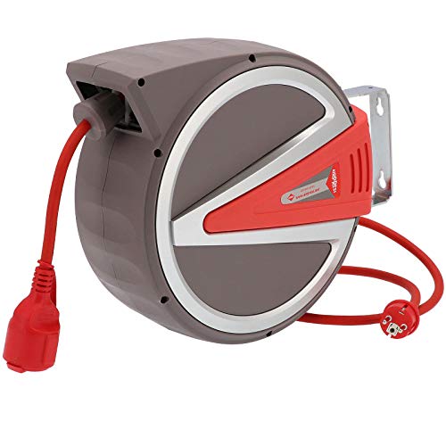 Federzug Kabel-Aufroller 15 m 3 x 2,5mm² IP44 230 Volt Automatik Wand Abroller Kabeltrommel von Air Press