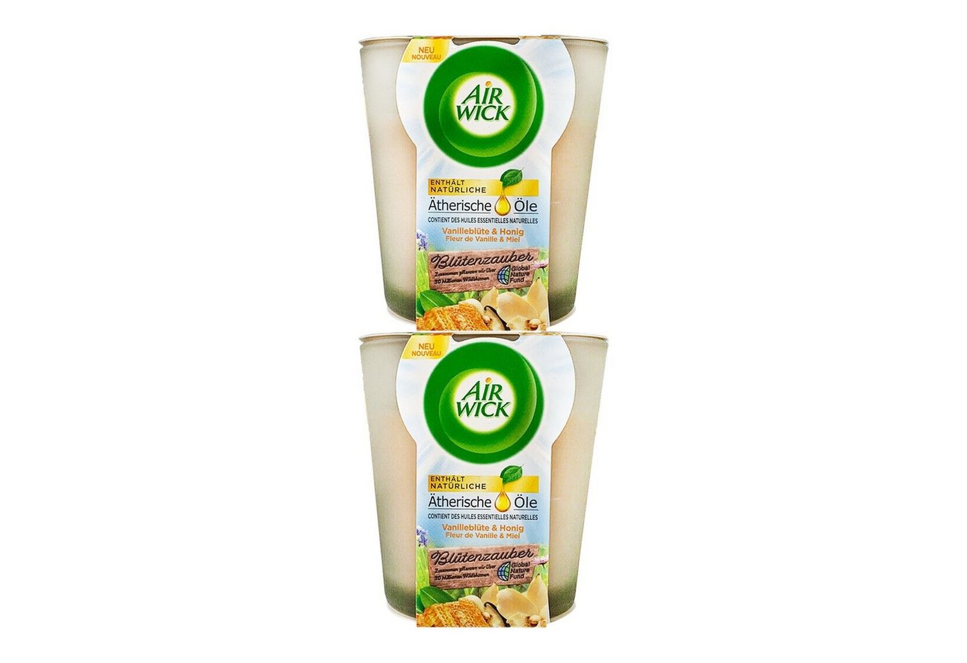 Air Wick Duftkerze Doppelpack Air Wick Wohlfühl Duftkerze DUO 2 x 105g Glas Blütenzauber von Air Wick