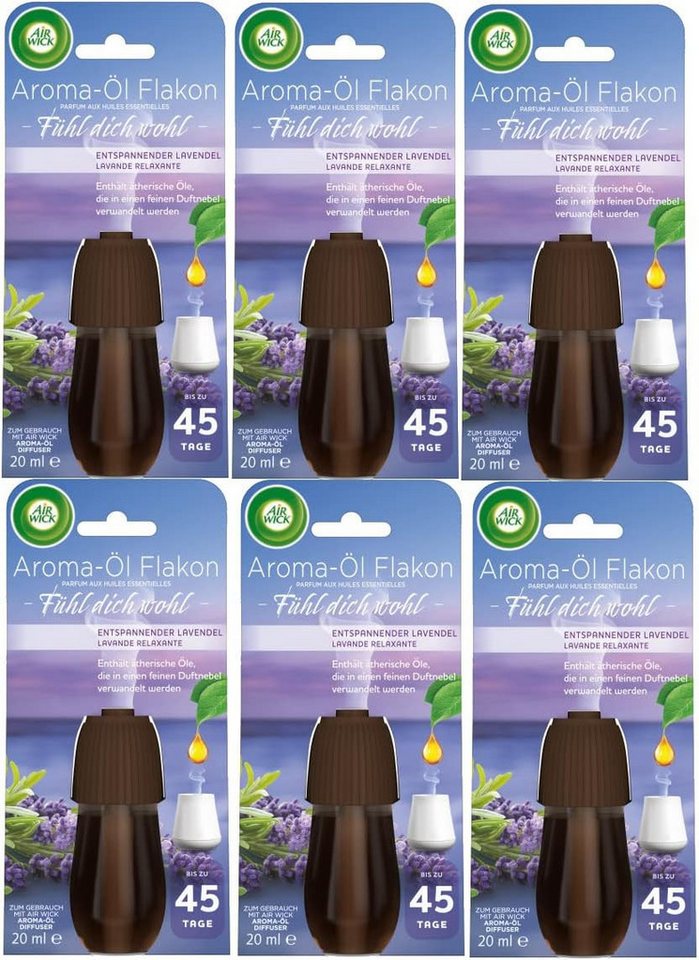 Air Wick Duftöl Nachfüller – Entspannender Lavendel (Spar-Pack, 6-St., (6 x 20ml) von Air Wick