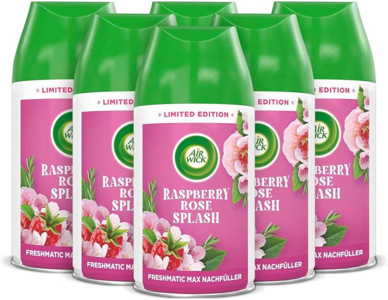 Air Wick Raumduft Freshmatic Max Nachfüller Raspberry Rose Splash 6 x 250ml (Jahresvorrat, 6-St., Automatisches Duftspray), Limitierte Edition von Air Wick