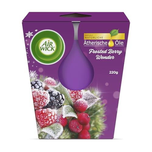 Air Wick Wohlfühl-Duftkerze XL im Glas – Duft: Frosted Berry Wonder – Bis zu 40 Stunden Brenndauer – Enthält natürliche ätherische Öle – 220 g Duftkerze Air Wick Wohlfühl-Duftkerze XL im Glas – Duft: Frosted Berry Wonder – Bis zu 40 Stunden Brenndauer – Enthält natürliche ätherische Öle – 220 g Duftkerze von Air Wick
