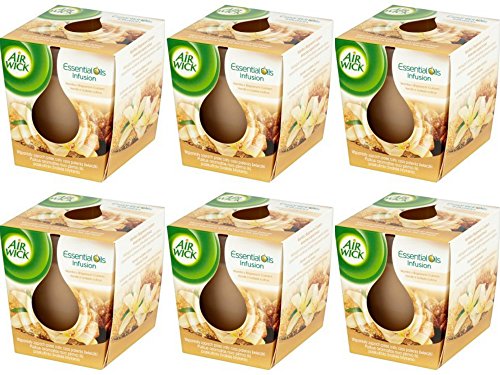 Airwick Air Wick Duftkerze Essential Oil Vanille&brauner Zucker, 6er Pack (6 X 105 g.) von Air Wick