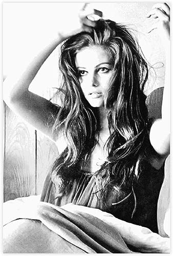 Claudia Cardinale Schauspieler-Leinwand-Poster Kunstdruck Foto-Wanddekoration für Wohnzimmer Schlafzimmer Schwarz-Weiß-Heimdekoration Gemälde Kunstwerk Vintage-Wandkunst Bild, ungerahmt,40x50cm von AirBnk