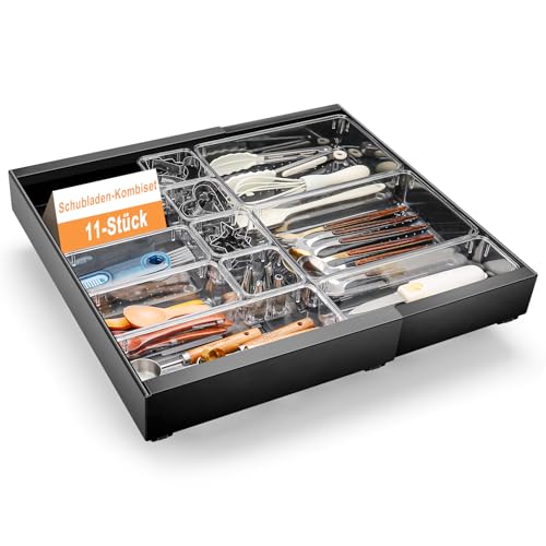 AirOpen Telescopic Drawer, Extendable Drawer Storage Shelves for Kitchen Cabinets, Extendable Drawer (42 Depth x 32-52 Width x 7.5 Height), No Drilling or Nailing Required von AirOpen