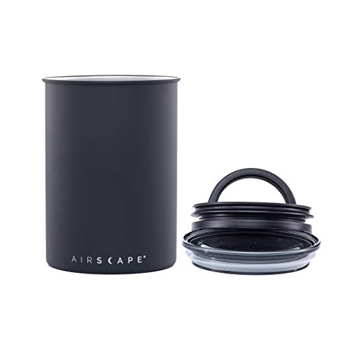 Airscape Kaffeebehälter aus Edelstahl – Vorratsbehälter für Lebensmittel – Patentierter luftdichter Deckel – Erhaltung der Lebensmittelfrische durch überschüssige Luft (Medium, Mattschwarz) von AirScape