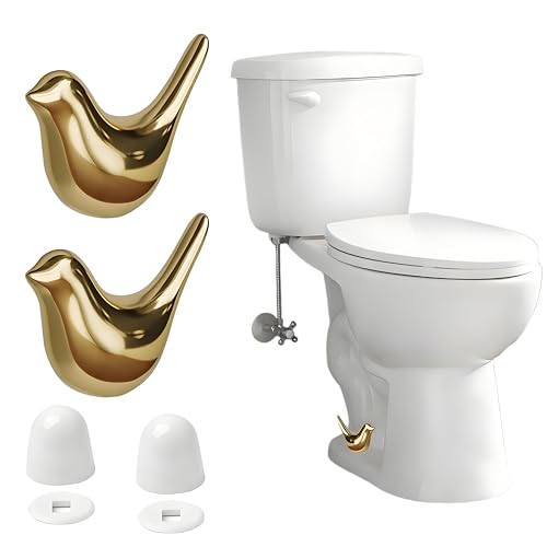 2 Packungen WC-Bolzenabdeckungen, dekorative goldfarbene Vögel, WC-Bolzenkappen, universelle WC-Boden-Schraubenabdeckkappen, niedliche Badezimmer-Dekoration, einfache Installation von AirSun
