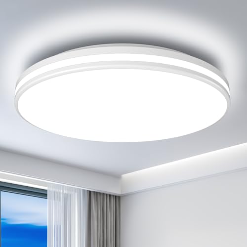 Airand Badezimmer Lampe 20W, Deckenlampe Led Deckenleuchte Rund 5000K Tageslicht weiß, Flimmerfreie Badleuchte IP44 Wasserdicht Badlampe Decke 1800LM für Badezimmer Küche Balkon Flur Schlafzimmer Bür von Airand