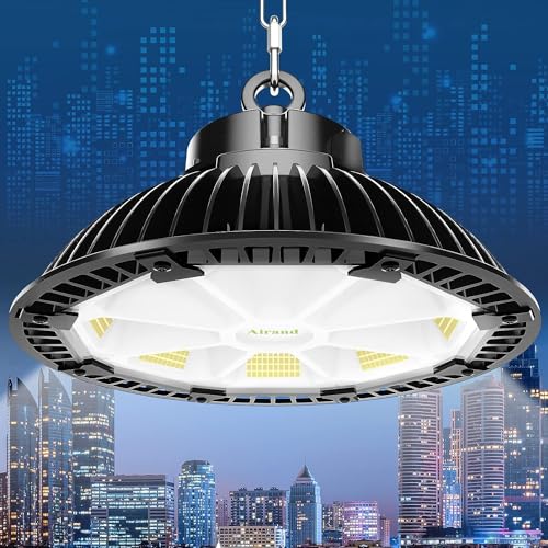 Airand Hallenbeleuchtung Led Hallenstrahler Werkstattleuchte 200W 28000LM Φ28cm UFO 5500K Kaltweiß Industrielampe Werkstattlampe Licht IP65 Wasserdicht Strahler Werkstatt für Lager Industrieanlagen von Airand