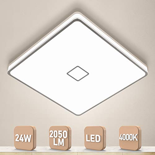 Airand Bad Deckenleuchte Badezimmer Lampe 24W Deckenlampe IP44 Wasserfest Badlampe Led Deckenleuchte für Bad Flur Küche Schlafzimmer Wohnzimmer Büro Balkon Neutralweiß/4000K/2050LM/Ø32.5cm von Airand