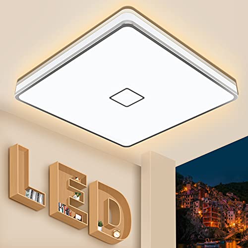 Airand Deckenleuchte LED Deckenlampe Bad 24W 2050LM Badlampe Hell IP44 Wasserdicht Quadrat Badezimmer Lampe 3000K Warmweiß Moderne Decke Leuchte für Schlafzimmer Küche Balkon Keller Flur Feuchtraum von Airand