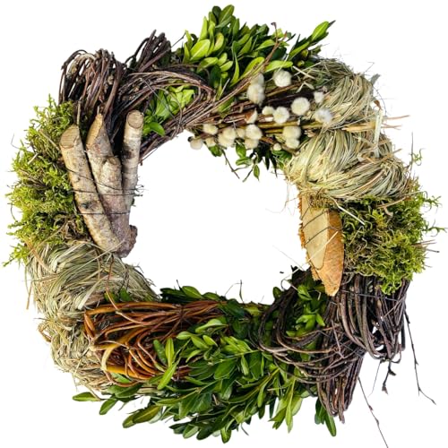 13121 natürlicher frisch gebundener Weidenkranz Frühlingskranz ø 30 cm Birkenkranz Buchsbaumkranz Osterdeko Tischkranz Türkranz Osterkranz Dekokranz frühlings Dekoration (1 Kranz) von Airboom