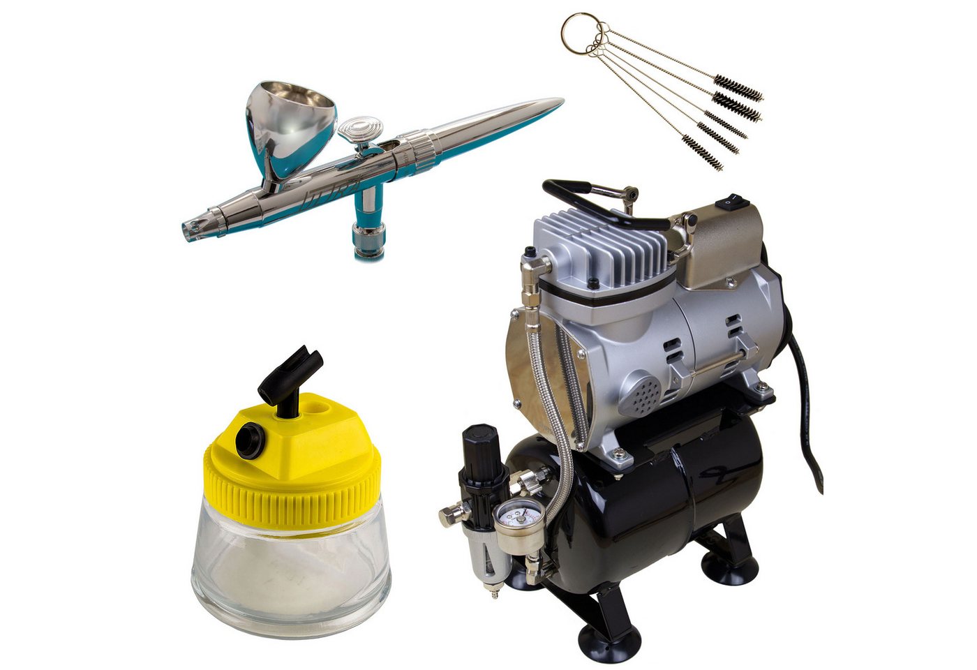 Airbrush-City Airbrush-Kompressor Sparmax TC-610H-n + H&S Ultra Airbrushpistole - Modell Airbrush-Set 10 von Airbrush-City