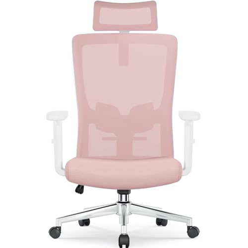 Airchros Bürostuhl Ergonomisch, Ergonomischer Bürostuhl mit Verstellbarer Lendenwirbelstütze, Armlehnen und Kopfstütze, Drehstuhl Bürostuhl 150 kg, Schreibtischstuhl Chefsessel Wippfunktion bis 135° von Airchros