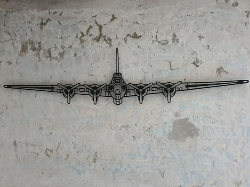 Aircraft Sketches Boeing B-17, Wanddeko Metall Schwarz, Metall Flugzeug Wanddekoration, Wanddekoration, Flugzeug, Wanddeko, Flugzeugmodell, 3D Wanddekoration, Moderne Wanddekoration von Aircraft Sketches