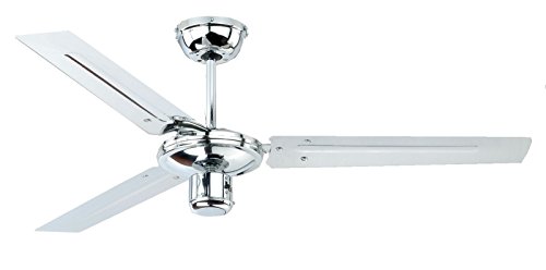 Deckenventilator Zephyr mit Sommer-Winterlauf, Gehäusefarbe chrom, ø 122 cm von AireRyder