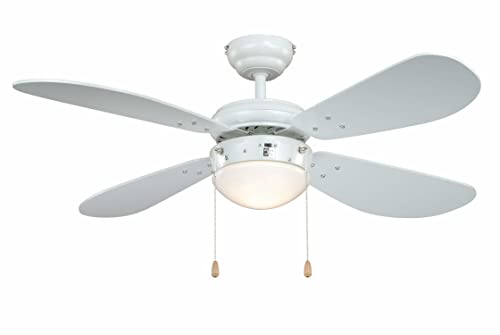 Deckenventilator mit Beleuchtung Classic, Gehäuse weiß, Flügelfarbe weiß, 107 cm von AireRyder