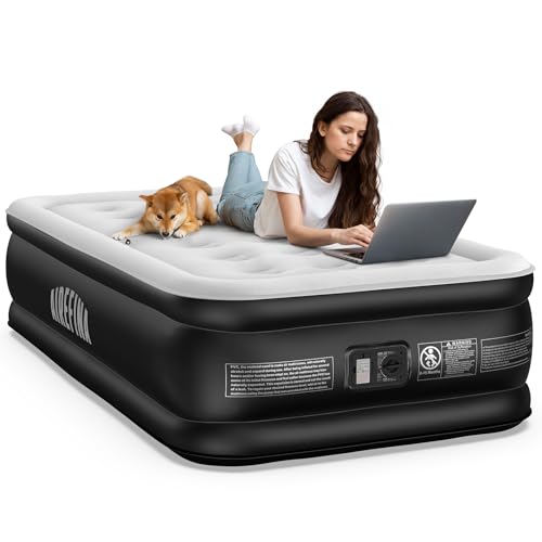 Airefina Luftbett 1 Person mit Eingebauter Pumpe, Gästebett Selbstaufblasend Matratze in 3 Minuten, Tragbares & Faltbares Luftmatratze für überall mit Tragetasche, Gästematratze -190 × 99 × 46cm von Airefina