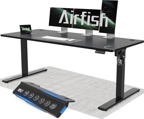Airfish Höhenverstellbarer Schreibtisch 160x70cm mit USB-Buchse, Elektrischer Schreibtisch mit Memory Funktion,Schreibtisch Höhenverstellbar Elektrisch 73-118cm,Schwarz Airfish Höhenverstellbarer Schreibtisch 160x70cm mit USB-Buchse, Elektrischer Schreibtisch mit Memory Funktion,Schreibtisch Höhenverstellbar Elektrisch 73-118cm,Schwarz von Airfish