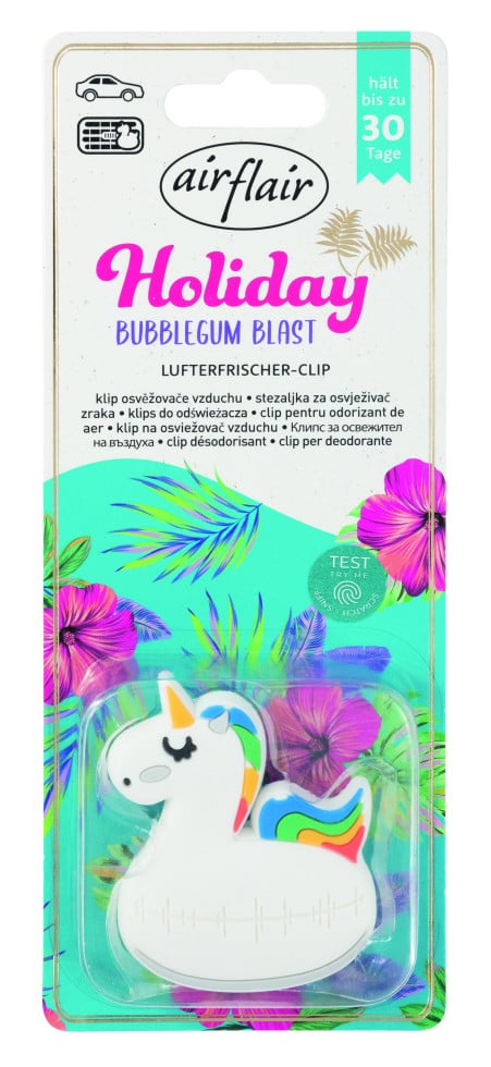 airflair Lufterfrischer Clip Holiday Einhorn Bubblegum Blast von Airflair