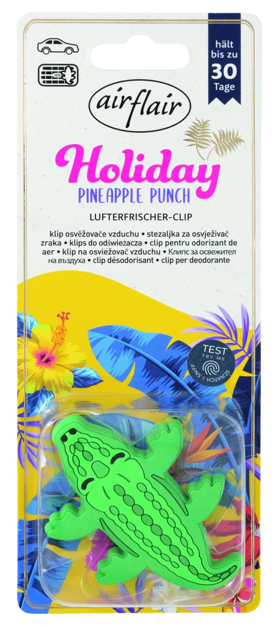 airflair Lufterfrischer Clip Holiday Krokodil Pnieapple Punch von Airflair