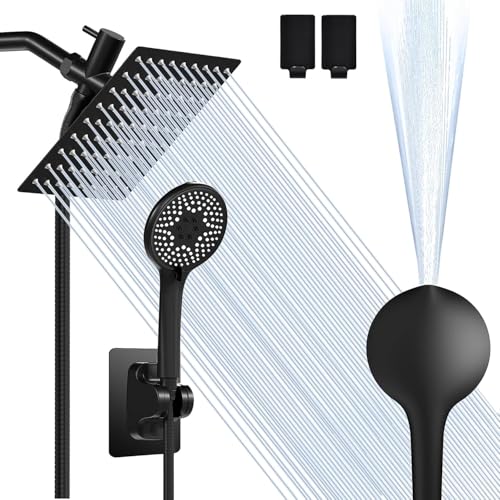 Airlex Duschkopf, 20,3 cm, Regenduschkopf mit Handbrause, Hochdruck-Regenduschkopf und 4 Modi, Handbrause, integrierte Power-Waschung, mit 180 cm Edelstahl-Schlauch Airlex Duschkopf, 20,3 cm, Regenduschkopf mit Handbrause, Hochdruck-Regenduschkopf und 4 Modi, Handbrause, integrierte Power-Waschung, mit 180 cm Edelstahl-Schlauch von Airlex