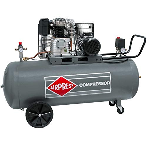 Airpress® ölgeschmierter Druckluft-Kompressor 4,0 PS / 3 kW 10 bar 200 Liter Kessel 400 Volt großer Kolben-Kompressor HK 600-200 von Air Press