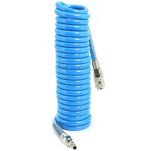 Spiral Druckluftschlauch 15 Meter 8x12 mm Airpress Druckluft Schlauch Spiralschlauch mit Euro Kupplung Luftschlauch von Air Press
