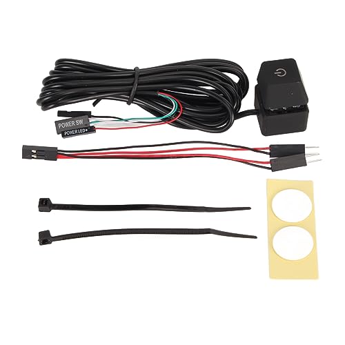Airshi Computer-Netzschalter, Langes Kabel, Einfache Mechanische Bedienung, Plug-and-Play-Desktop-PC-Netzschalter (Blaues Licht 2m) von Airshi