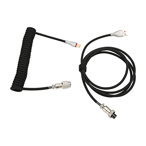 Airshi Gaming-Tastatur, USB-Kabel, Doppelhülse, Mechanisches Tastaturkabel, Kompatibel mit Desktop, Breites Schnelles Aufladen (Schwarz) von Airshi