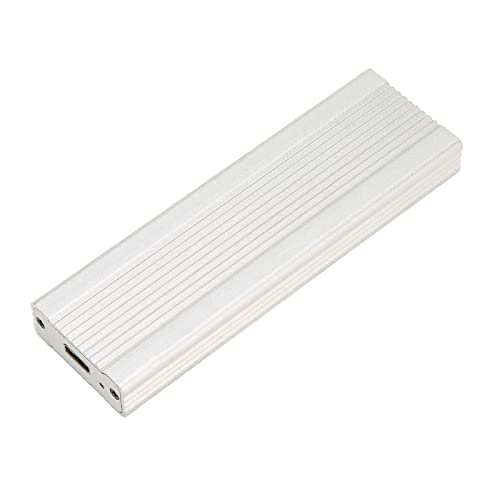 Airshi SSD-Gehäuse, Dual Protocol 10 Gbit/s M.2 NVME LED-Anzeige für SSD-Gehäuse 2280 Mm (Silber mit C-Kabel) von Airshi